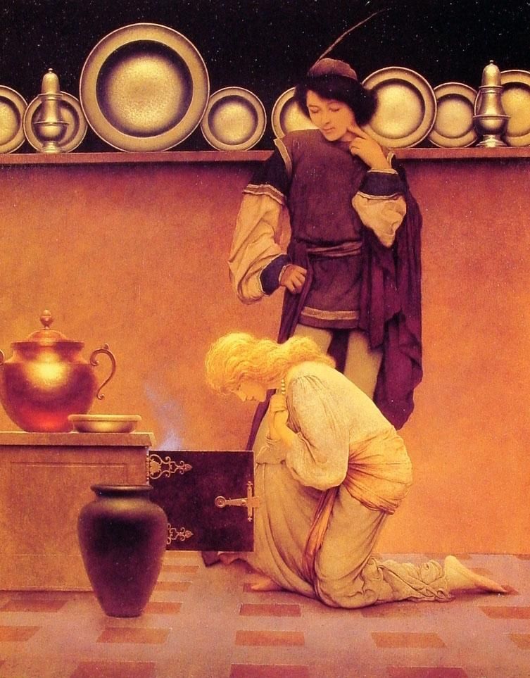 Maxfield Parrish Lady Violetta and the Knave